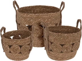 Cos impletit Rondo din fibre naturale 23x17 cm