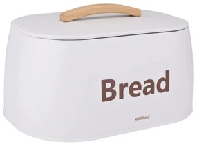 Cutie pentru pâine din metal, 34×24×18.5 cm, albă, Kinghoff KH-1947