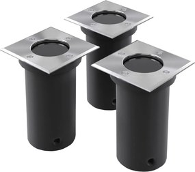 vidaXL Lămpi de sol pentru exterior, 3 buc., pătrat