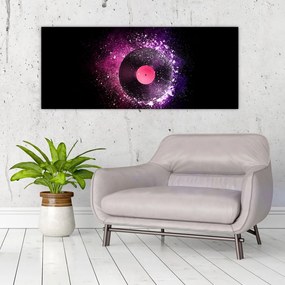 Tablou - Disc de vinil roz-violet (120x50 cm)