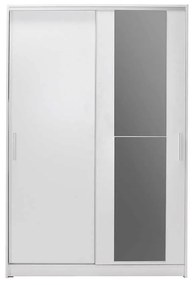 Dulap Haine Adore Elit Mediu , 2 usi glisante cu oglinda, Alb - Lemn Natural, 120 x 182 x 52 cm