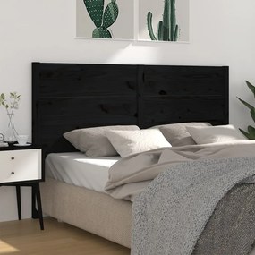 Tablie de pat, negru, 166x4x100 cm, lemn masiv de pin 1, Negru, 166 x 4 x 100 cm