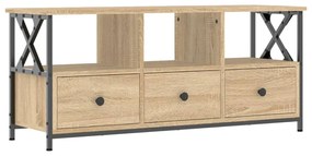 831789 vidaXL Comodă TV, stejar sonoma, 102x33x45 cm, lemn prelucrat & fier