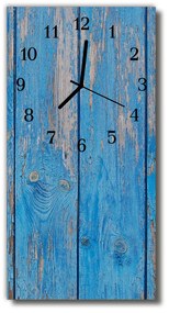 Ceas de perete din sticla vertical Lemn pictat albastru