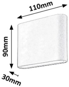 Rabalux 7951 - Aplică perete exterior LED NESNA 2xLED/3W/230V IP54 3000K