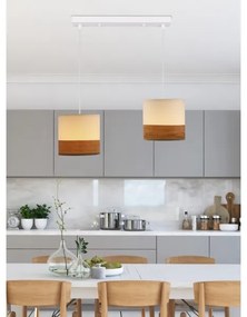 Lustră pe cablu BIANCO 2xE27/40W/230V alb/maro