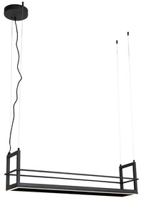 Lampă suspendată neagră cu raft incluzând LED cu dimmer pe 3 trepte - Cage Rack
