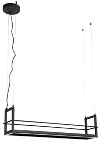 Lampă suspendată neagră cu raft incluzând LED cu dimmer pe 3 trepte - Cage Rack