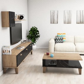 Set Comoda TV si Masuta de Cafea Living SumerG5030 Oak-Marble