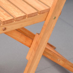 Outsunny Set Mobilier de Grădina din Lemn de Teak, 3 Piese, Masa și Scaune Pliabile, Rezistent la Intemperii, Design Natural | Aosom Romania