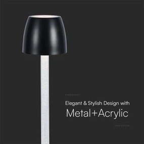 Lampă de birou LED încărcabilă, dimabilă, 3W, 5V, 3000K, neagră