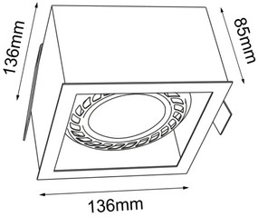 Brosline 3273 - Plafonier CAGE 1xGU10/18W/230V, alb
