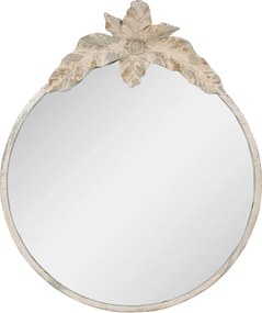 Oglinda de perete, bej, din metal, aspect vintage, 50x4x60 cm