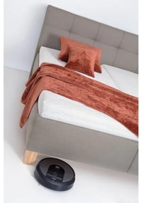 Pat tapițat MARIA 160x200 cm cu saltea și spațiu de depozitare, taupe