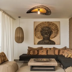 Brilagi - Lustră aplicată LED CERIA BOHO 1x E27/40W/230V Ø 50 cm negru/maro