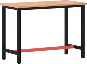 vidaXL Banc de lucru, 115x55x81,5 cm, lemn masiv de fag și metal