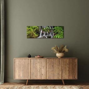 Tablou - Cascadă tropicală (cu ceas) (90x30 cm)
