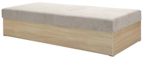Pat de o persoană (canapea) 85 cm Idona (gri maro) (cu somieră și saltea) (cu sp. depozitare). 1098586