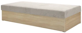Pat de o persoană (canapea) 85 cm Idona (gri maro) (cu somieră și saltea) (cu sp. depozitare). 1098586