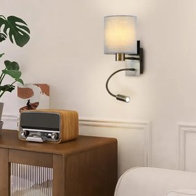 Lampă LED flexibilă de perete Brilagi NUBILA 1xE27/25W/230V + LED/3W alamă/crem