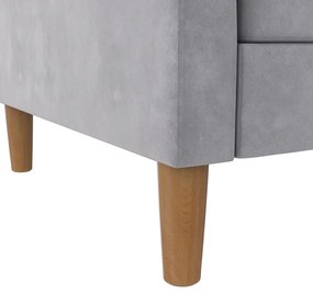 Colțar gri deschis cu tapițerie din catifea Lilly – Støraa