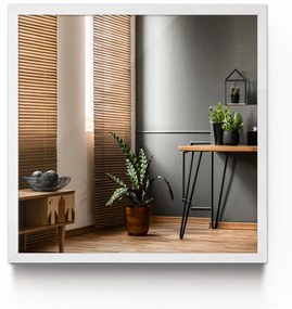 Oglinda decorativa dreptunghiulara cadru din MDF alb 70x50 cm
