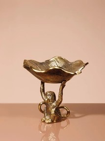 Tava decorativă, aurie, din aluminiu, H30 cm, Monkey