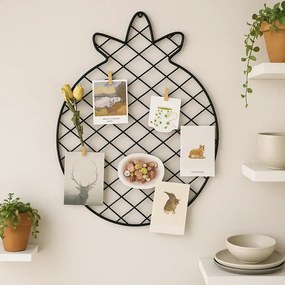 set 2 bucati Panou foto metalic , Ananas Homs, 47 x 36 cm, negru