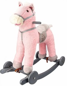 Cal balansoar cu roți Adam Toys cu sunet - roz