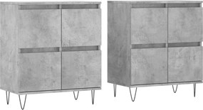 vidaXL Servante, 2 piese, gri beton, lemn prelucrat