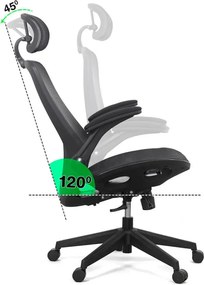 Scaun ergonomic SYYT 9509 negru, mesh complet și șezut reglabil