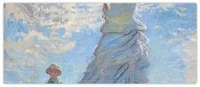Tablou - Claude Monet, Woman with a Parasol - Madame Monet and Her Son, reproducere (120x50 cm)