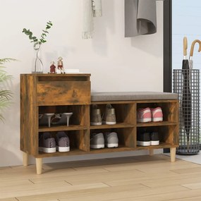 vidaXL Pantofar, stejar fumuriu, 102x36x60 cm, lemn prelucrat