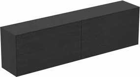 Dulap baza suspendat Ideal Standard Atelier Conca 2 sertare cu blat 200 cm finisaj stejar inchis