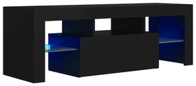 804347 vidaXL Comodă TV cu lumini LED, negru, 120x35x40 cm