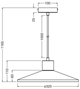 Lustră pe cablu Ledvance DECOR CONCRETE 1xE27/15W/230V d. 32 cm gri ciment