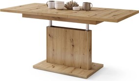 Mazzoni ASTON MINI Stejar Artisan - MĂSUȚĂ DE CAFEA MODERNĂ EXTENSIBILĂ REGLABILĂ PE ÎNĂLȚIME MASĂ TRANSFORMABILĂ