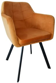 Fotoliu, material de catifea muştar/negru, ZERON NEW