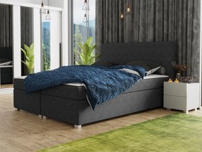 Pat matrimonial 140 cm Moritena (Negru) (cu somieră și saltea). Promo -17%. 1104182