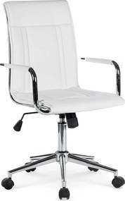 Scaun de birou PORTO 2, alb, piele ecologica, 53x57x97/107 cm