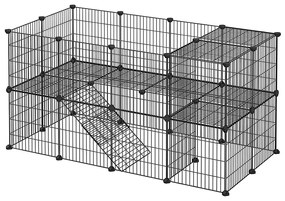 Tarc metalic pentru animale de companie cu 2 etaje, personalizabil 143 x 71 x 73 cm | SONGMICS