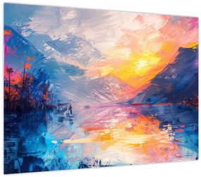 Tablou pe sticlă - Pictura peisajului (70x50 cm)