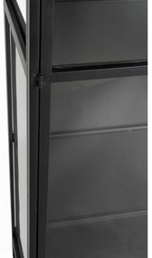 Vitrină neagră din metal 70x170x35 cm Rob – White Label