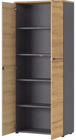 Șifonier gri antracit cu aspect de lemn de stejar 80x197 cm Agenda – Germania