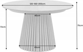 Masa rotunda extensibila Valhalla Wood 120-200cm, stejar inchis