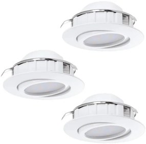 SET 3x corp de iluminat LED încastrat Eglo 78755 PINEDA 1xLED/6W/230V 3000K alb
