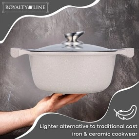 Set oale marmorate cu capace 10 piese Royalty Line BS1010M, bej