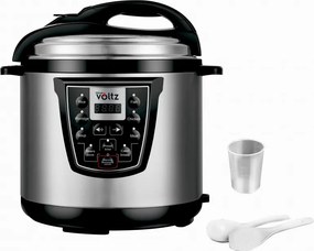 Multicooker sub presiune Oliver Voltz OV51985K6, 1000 W, 6 L, 90 kPa, Afisaj LED, 8 programe, Inox