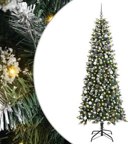 vidaXL Brad de Crăciun artificial Verde 240 cm PVC și Plastic și Oțel