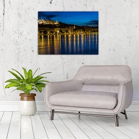 Tablou pe sticlă orașului nocturn (70x50 cm)